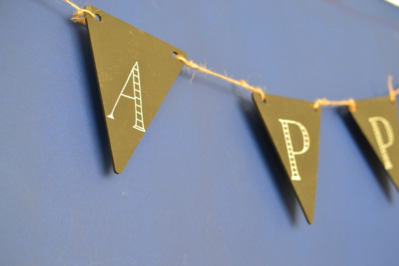 Happy Birthday Chalkboard Bunting Hand Lettered, Unique, Perfect Birthday Present, Birthday Sign, Birthday Chalkboard image 3