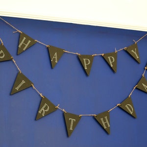 Happy Birthday Chalkboard Bunting Hand Lettered, Unique, Perfect Birthday Present, Birthday Sign, Birthday Chalkboard image 1