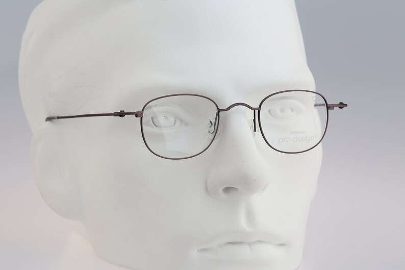 Vintage 90s gray unique small square eyeglasses frames mens /& womens NOS Pro Design Denmark Better Collection P.802 C.84