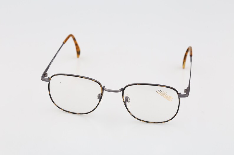 Silhouette M 7171 43 V 6059 Vintage 90s gray and tortoise square eyeglasses frames mens /& womens NOS