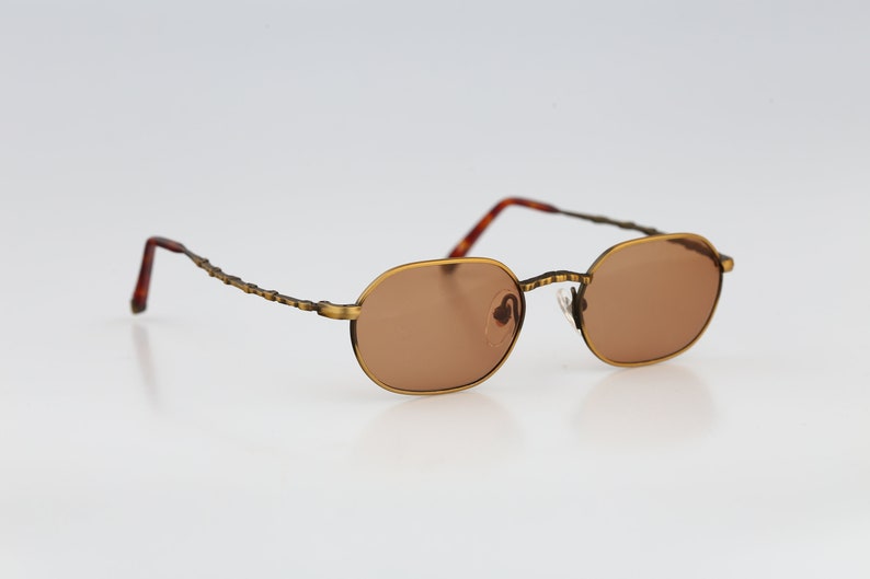 Joy Durant Vintage 90s antique gold small hexagon sunglasses | Etsy