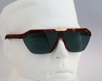 Vintage 80s oversized gold aviator sunglasses men NOS Silhouette M 8535