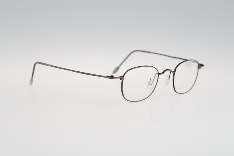 Vintage 90s gray unique small square eyeglasses frames mens /& womens NOS Pro Design Denmark Better Collection P.802 C.84