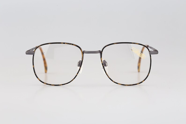 Silhouette M 7171 43 V 6059 Vintage 90s gray and tortoise square eyeglasses frames mens /& womens NOS