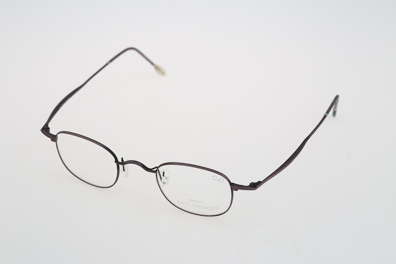 Vintage 90s gray unique small square eyeglasses frames mens /& womens NOS Pro Design Denmark Better Collection P.802 C.84