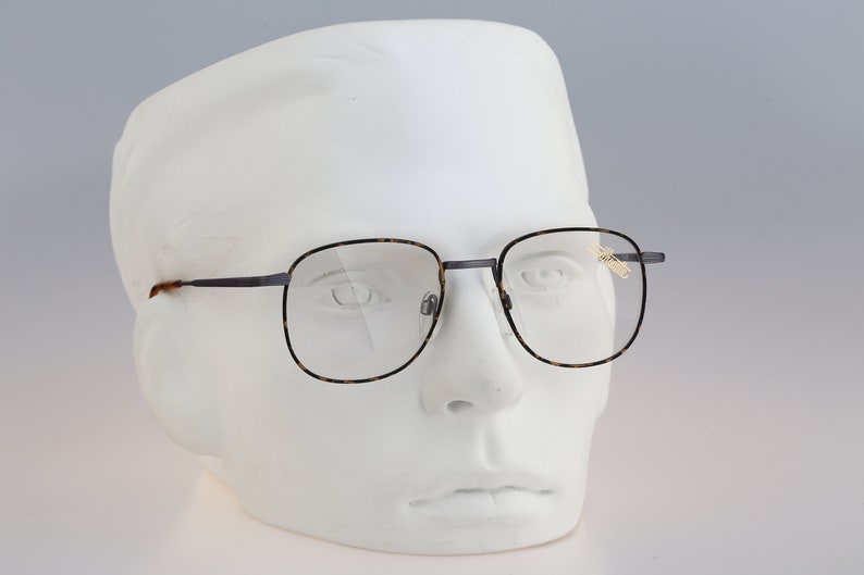 Silhouette M 7171 43 V 6059 Vintage 90s gray and tortoise square eyeglasses frames mens /& womens NOS