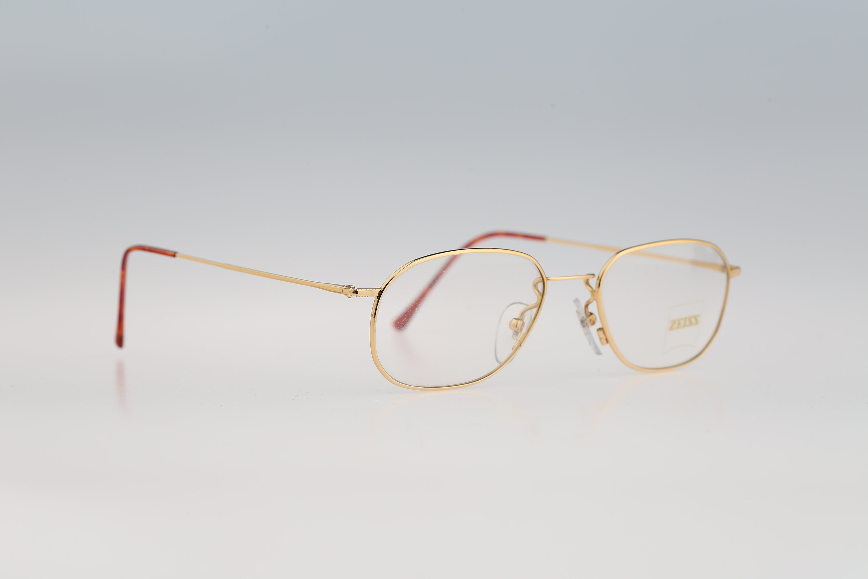 Zeiss 5021 4000 HV2 Vintage 90s gold small square eyeglasses | Etsy