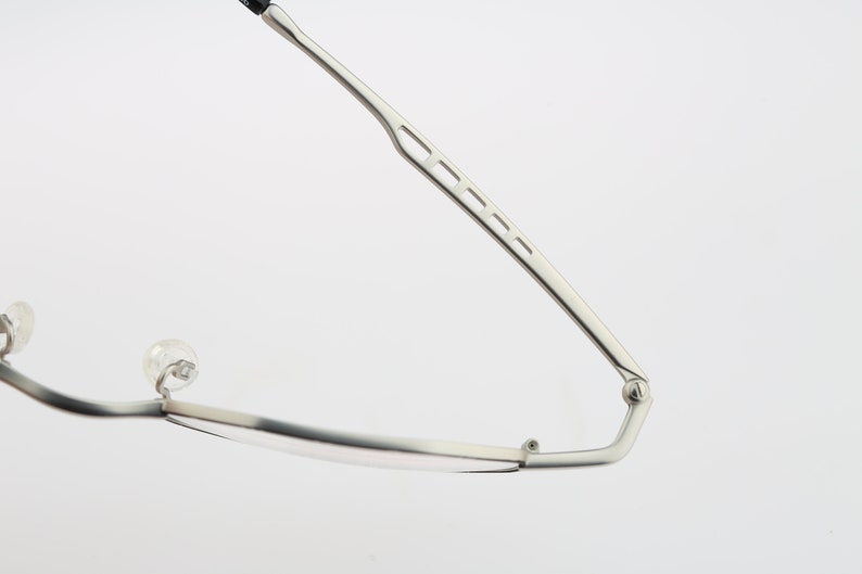 Vintage 90s black and silver unique small hexagon glasses frames mens /& womens NOS Robert Rudger 2232 010 R8