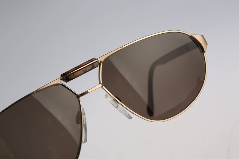 Vintage 80s oversized gold aviator sunglasses men NOS Silhouette M 8535