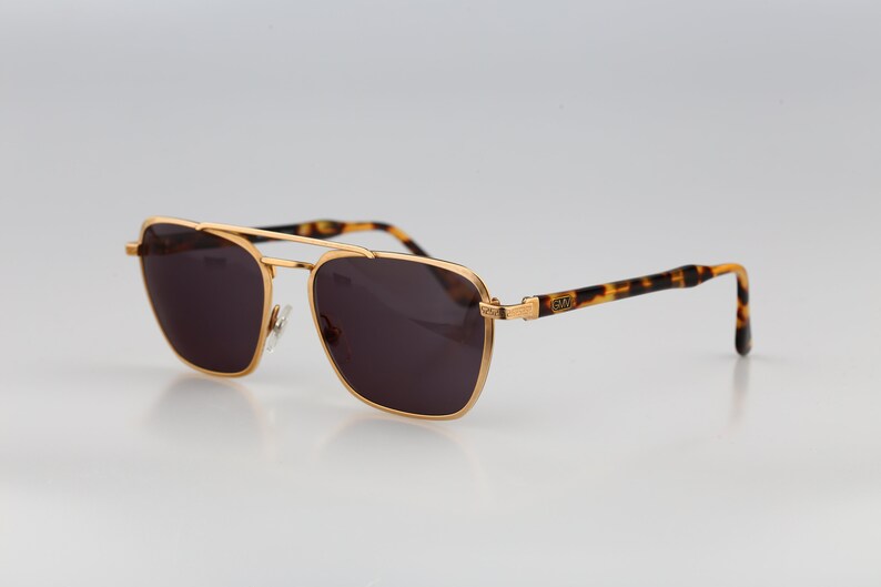 Gian Marco Venturi 710 Vintage 80s gold square aviator sunglasses men /& women NOS