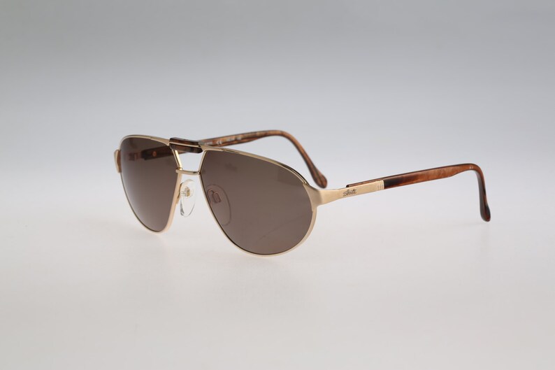 Vintage 80s oversized gold aviator sunglasses men NOS Silhouette M 8535