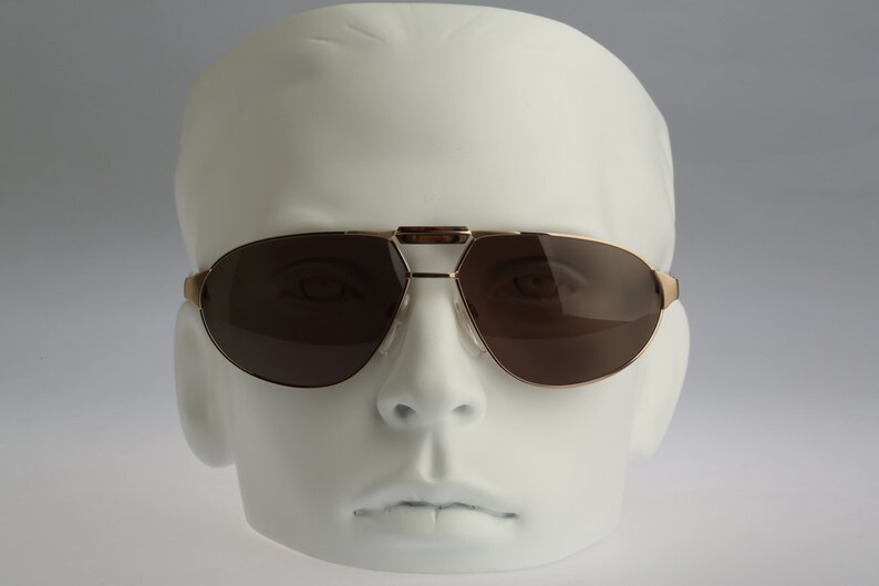 Vintage 80s oversized gold aviator sunglasses men NOS Silhouette M 8535