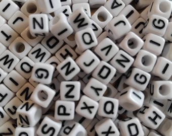 Letter beads - square - 0.5cm