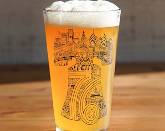 Philadelphia Liberty Bell -- Paul Carpenter Art -- Pint Glass