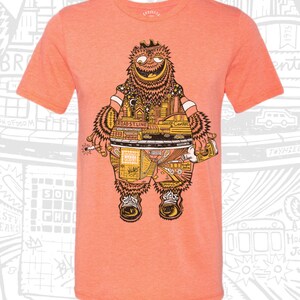 Philadelphia TRUE GRIT Orange Unisex Tee Shirt -- Paul Carpenter Art