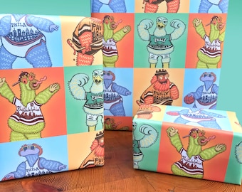 Philadelphia Mascot Gift Wrap (5 Sheets 24 X 36") -- Paul Carpenter Art