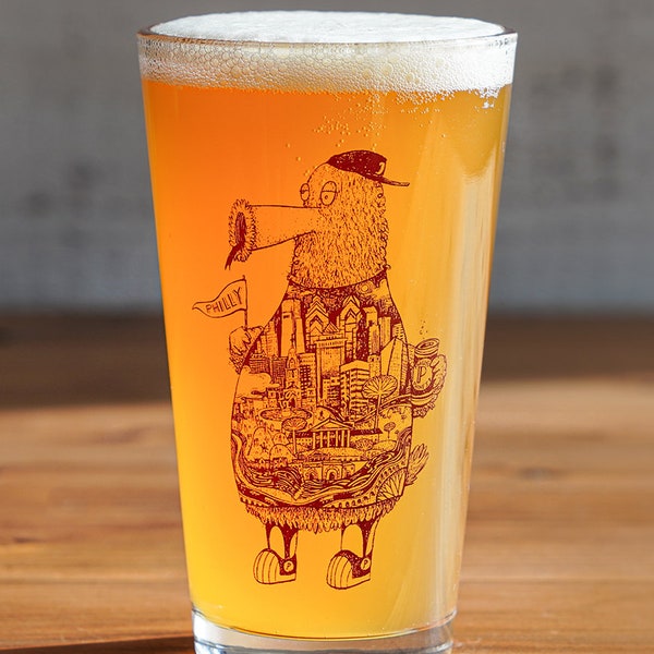 Philadelphia FANATIC -- Paul Carpenter Art -- Pint Glass