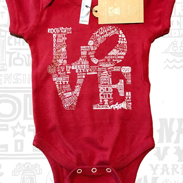 Philadelphia LOVE ONESIE -- Paul Carpenter Art