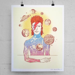 David Bowie &quot;STARMAN&quot; PRINT 11x14&quot; or 16x20&quot; -- Paul Carpenter Art