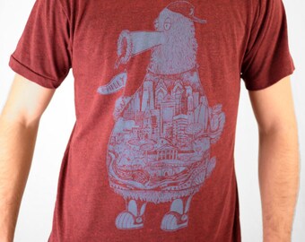 FREE SHIPPING - Philadelphia Fanatic  -- Paul Carpenter Art -- Unisex Philly Artist Print Tee Shirt