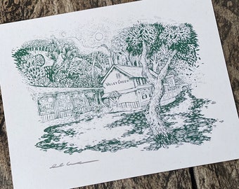 Phildelphia VALLEY GREEN INN print Green 11x14" -- Paul Carpenter Art