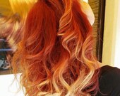 Items Similar To Fire Red Orange Ombre Bright Red Orange Weft