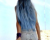 Items Similar To Sky Blue Ombre Hair Extensions Blue Dip