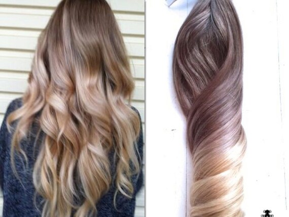 Items Similar To Ash Blonde And Gold Ombre Hair Balayage Clip In