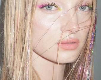 Hair Tinsel, Music Festival, Sparkle Extensions, Festive Hair Glitter, UV no Beads