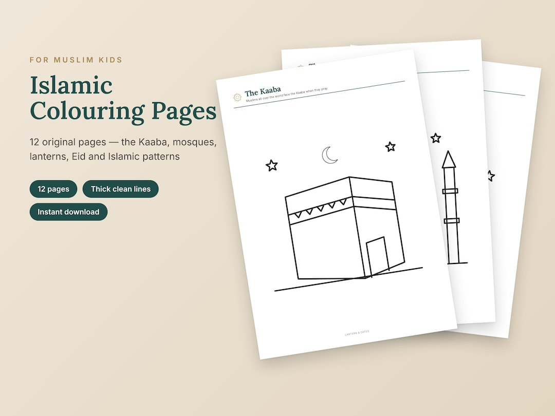 Islamic Coloring Pages for Kids Printable, Muslim Kids Colouring Book ...