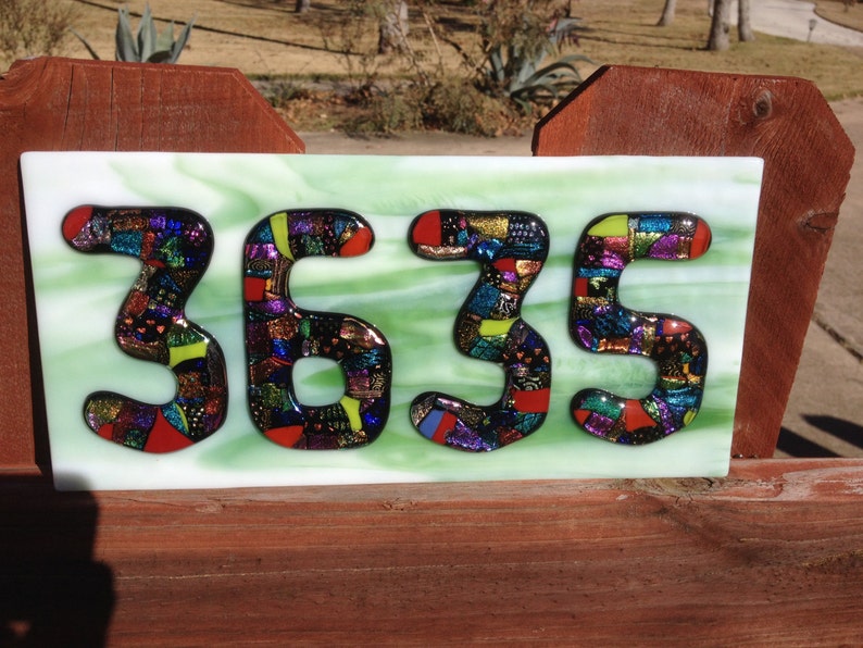 Fused Glass Address Numbers Etsy