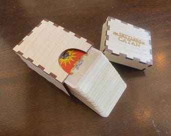 Card Holder Box with Lid for Popular Hex Shaped Board Game - Laser Cut