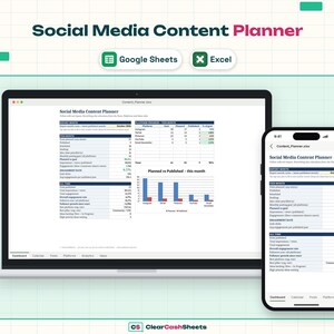 Kalkylblad, innehållskalender och analys för innehållsplanerare för sociala medier (Google Sheets och Excel)