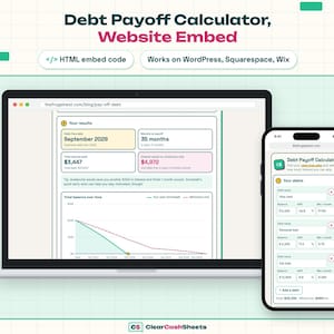 Debt Payoff Website Calculator, Snowball vs Avalanche HTML Widget for WordPress (Website Embed Code)