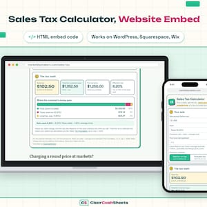 Sales Tax Website Calculator, All 50 States HTML Widget for WordPress (Website Embed Code)