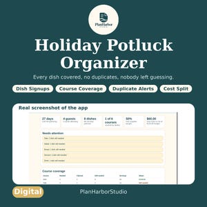 App per organizzare pranzi e cene di gruppo durante le feste / Strumento per la registrazione dei piatti e il monitoraggio della copertura dei corsi (si apre nel browser)