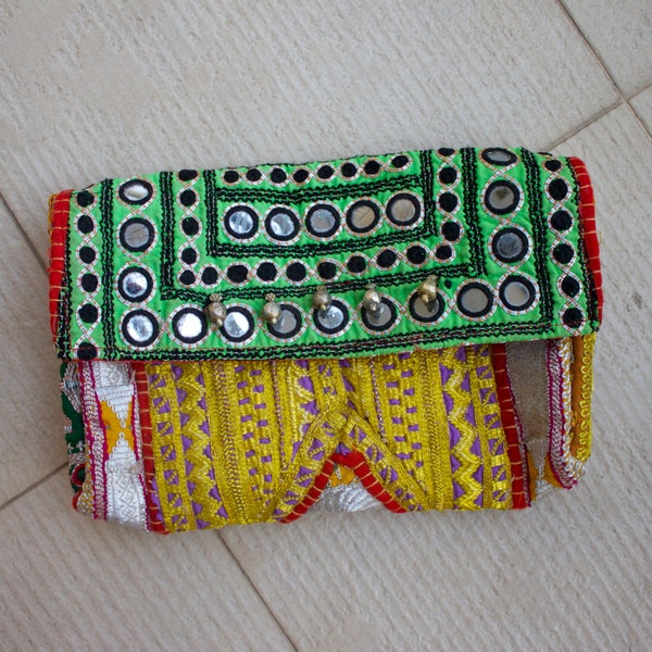 Batala Clutch Vintage OOAK banjara fabric clutch