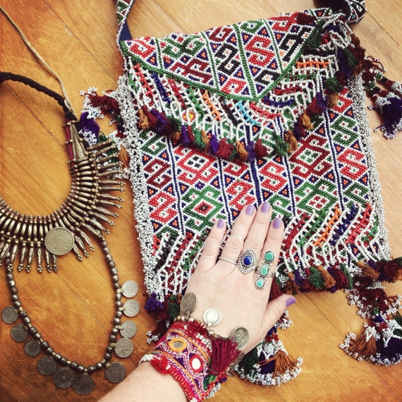 Zarmina Handbag OOAK vintage beaded Handbag