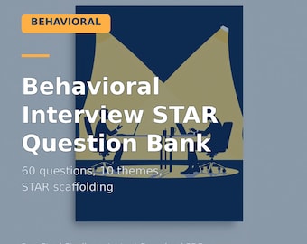 Behavioral Interview Question Bank PDF | 60 STAR Method Questions with Answer Framework