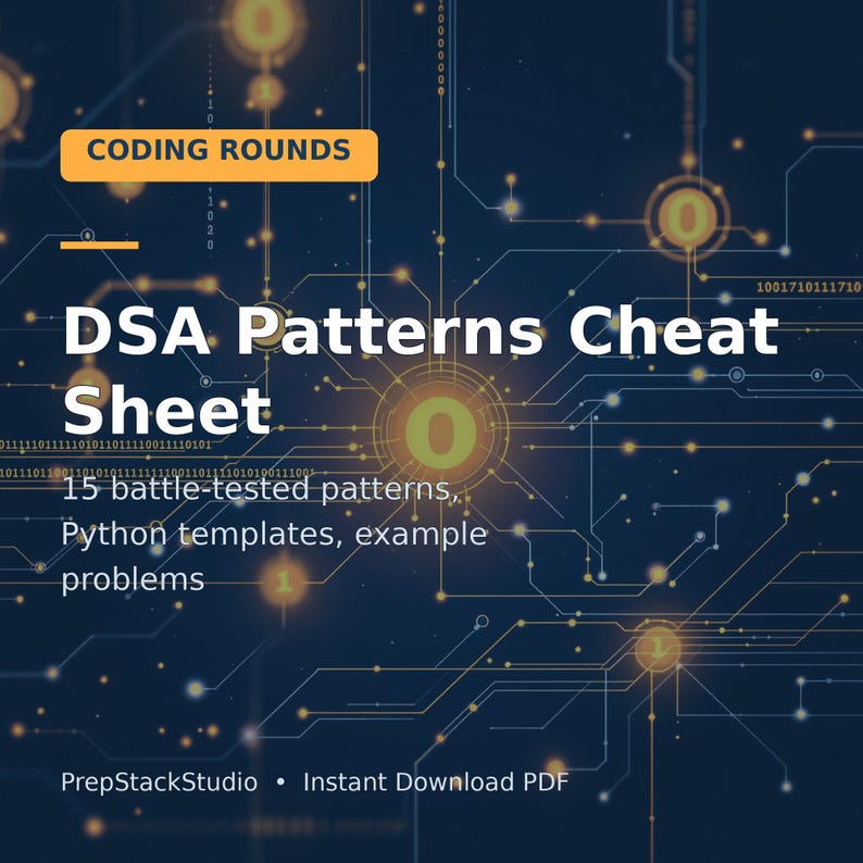 DSA Patterns Cheat Sheet PDF | Coding Interview Study Guide | 15 Patterns with Python Templates immagine 1