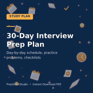 30-Day Coding Interview Study Plan PDF | Daily Prep Schedule with Practice Problems