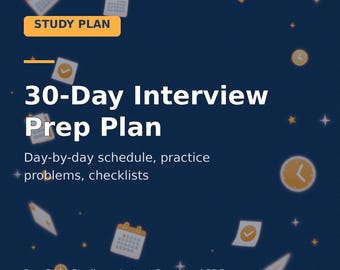 30-Day Coding Interview Study Plan PDF | Daily Prep Schedule with Practice Problems