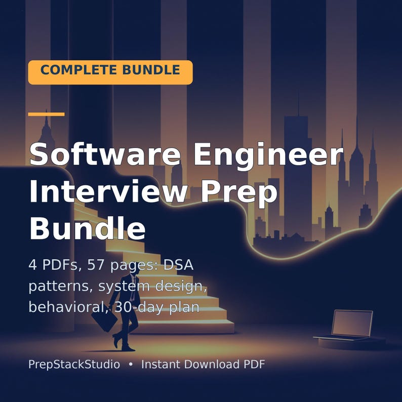 Software Engineer Interview Prep Bundle PDF | DSA Cheat Sheet, System Design Flashcards, Behavioral Questions, 30-Day Plan image 1