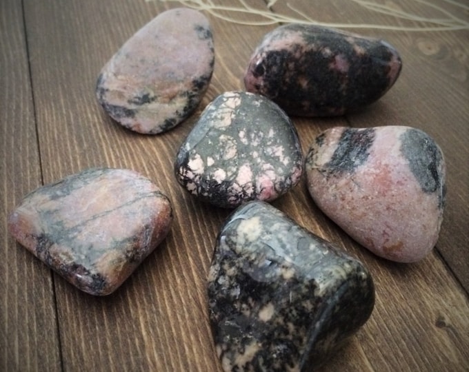 Large Rhodonite Tumbled Stone Pink Rhodonite Chakra Stones - Etsy