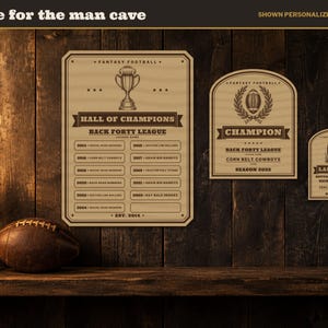 Custom Fantasy Football Trophy Laser File, Personalized League Champion Plaque, Last Place Sign SVG DXF image 4