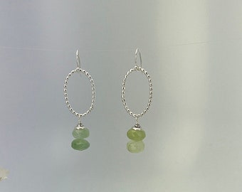 Sterling Silver and Chrysoprase Earrings