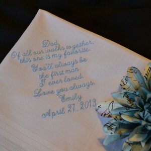 Personalized Wedding Hankie for Father from Bride