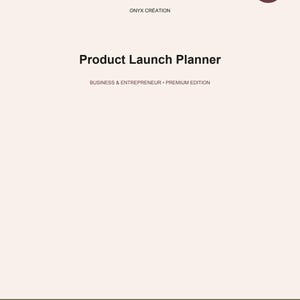 Planificador de lanzamiento de productos de Onyx Création: PDF de 11 páginas (descarga digital)