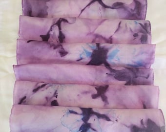 Hand Painted Abstract Flower Silk Scarf