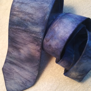 Hand Painted Blue Silk NeckTie